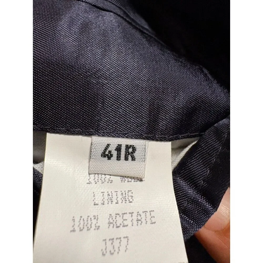 Gianfranco Ruffini Italy Blazer Jacket Mens Size 41 R Black Gray Blend Wool